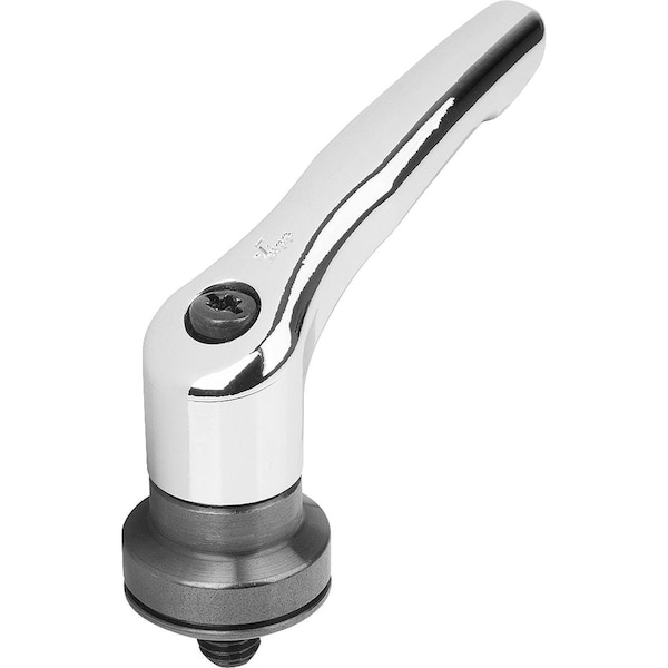 Adjustable Handle W Clamp Force Intensif Size:5 M12X50, Zinc Chromed, Comp:Steel Black Oxidized